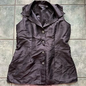 Women’s Black Mismatched Button Vest